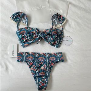 Montce Oxana cabana trim tamarindo bikini set NWT